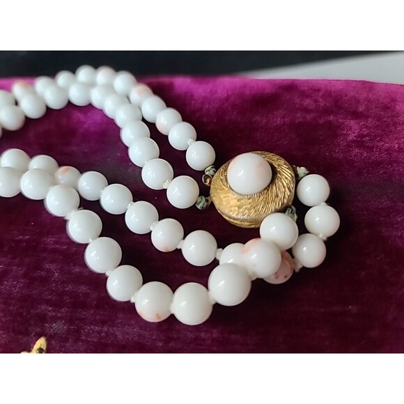 Double-Stranded Glass Beaded Necklace Vintage, READ - Picture 5 of 10